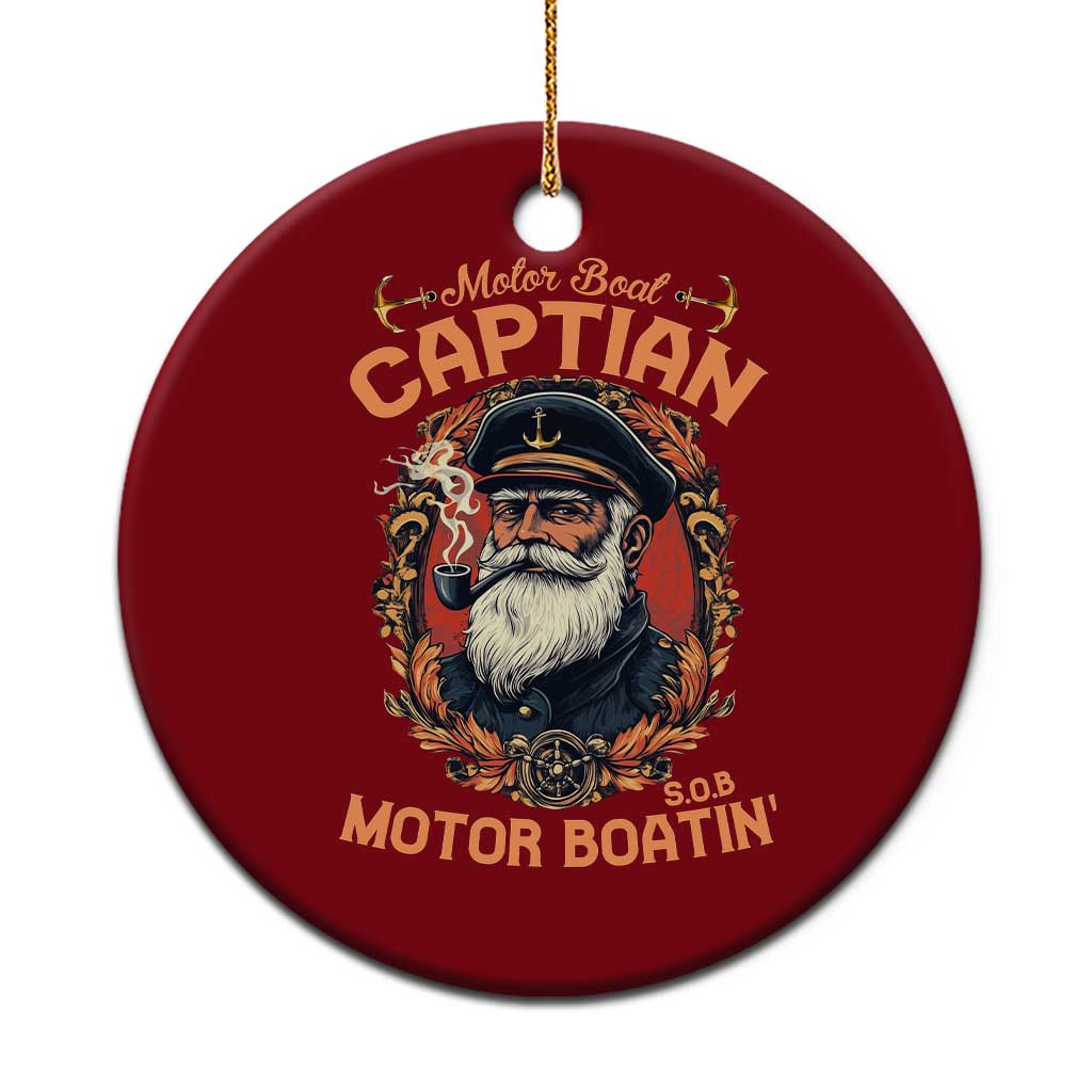 Funny Motor Boat Captain Ceramic Ornament Pontoon SOB Motor Boating Vintage - Wonder Print Shop