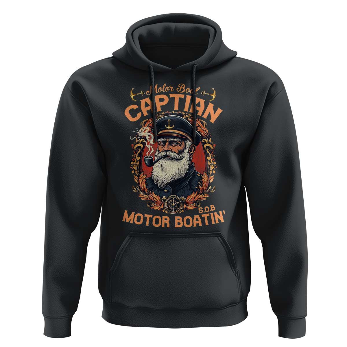 Funny Motor Boat Captain Hoodie Pontoon SOB Motor Boating Vintage