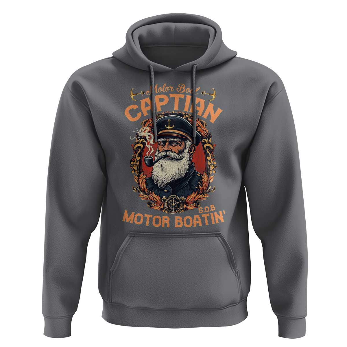 Funny Motor Boat Captain Hoodie Pontoon SOB Motor Boating Vintage