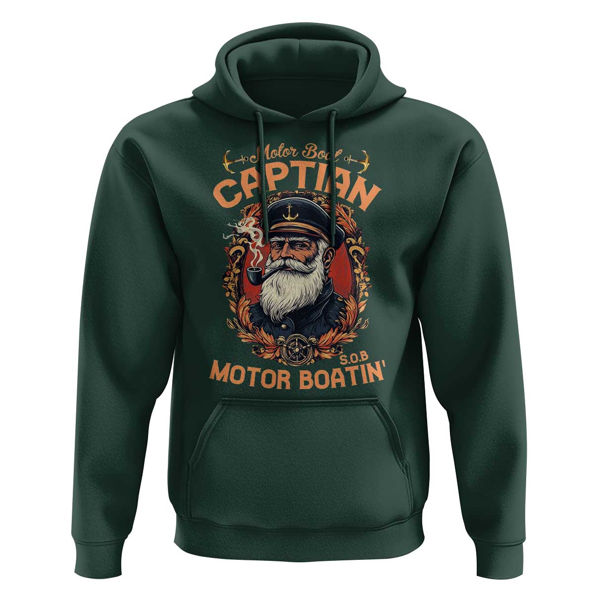Funny Motor Boat Captain Hoodie Pontoon SOB Motor Boating Vintage