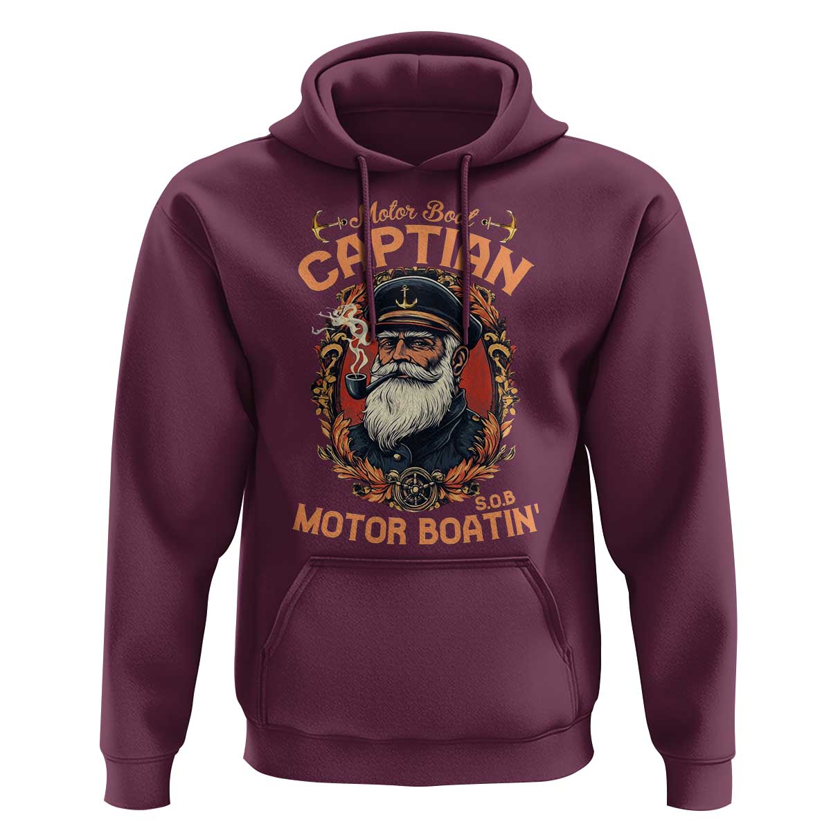 Funny Motor Boat Captain Hoodie Pontoon SOB Motor Boating Vintage