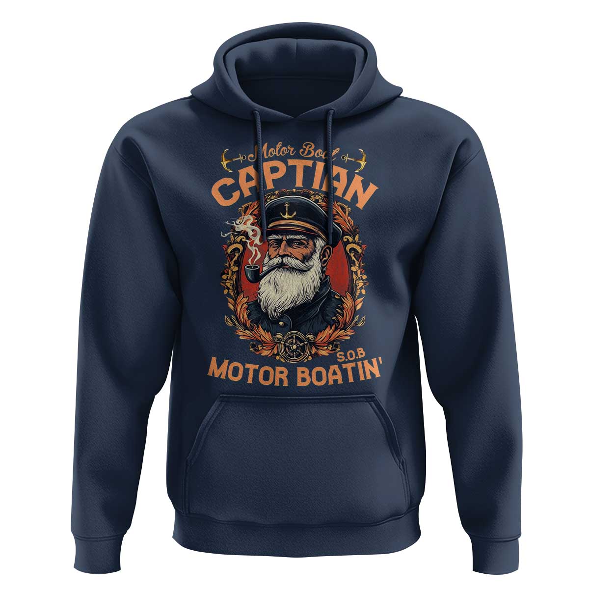 Funny Motor Boat Captain Hoodie Pontoon SOB Motor Boating Vintage