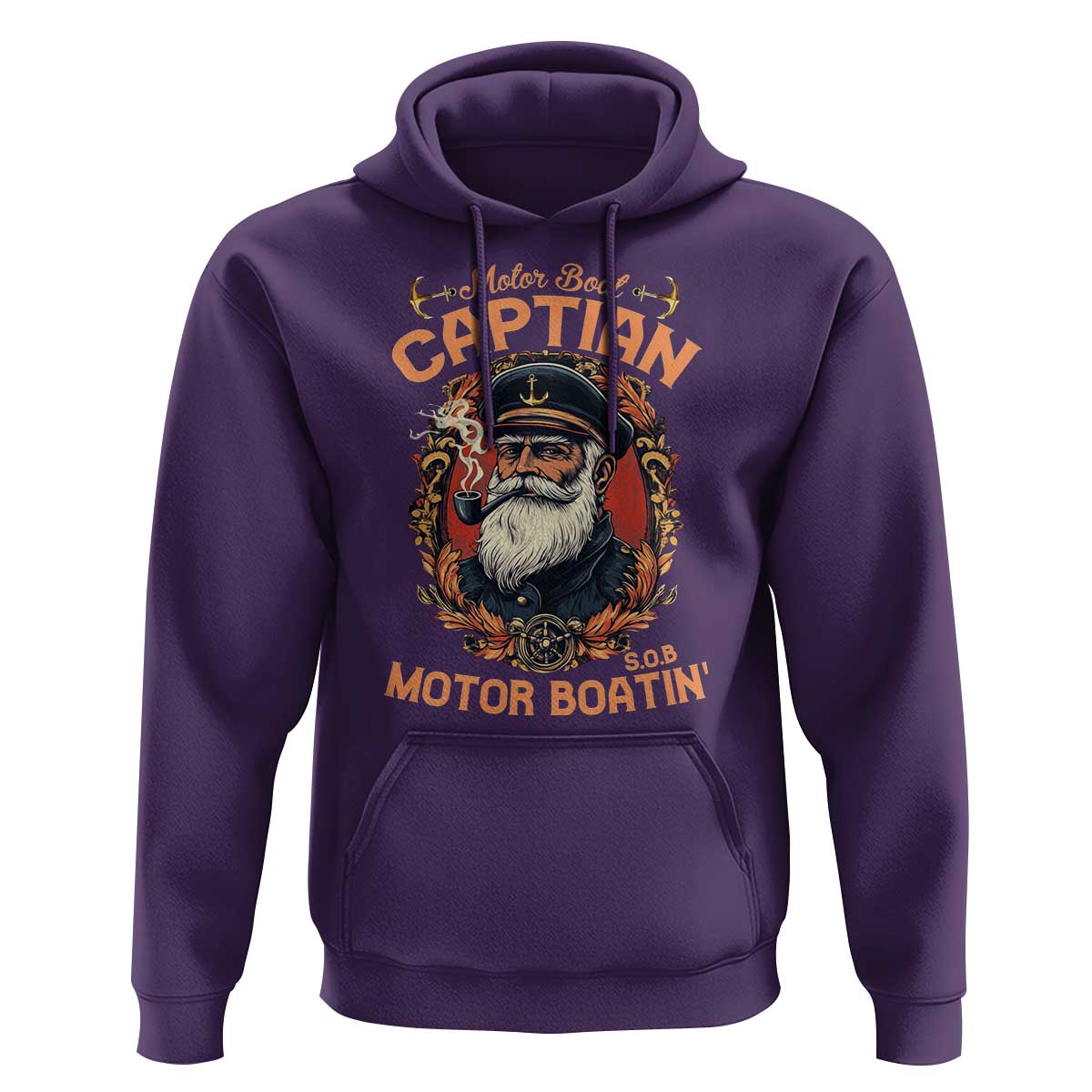 Funny Motor Boat Captain Hoodie Pontoon SOB Motor Boating Vintage