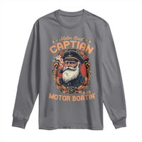 Funny Motor Boat Captain Long Sleeve Shirt Pontoon SOB Motor Boating Vintage