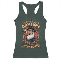 Funny Motor Boat Captain Racerback Tank Top Pontoon SOB Motor Boating Vintage