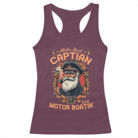 Funny Motor Boat Captain Racerback Tank Top Pontoon SOB Motor Boating Vintage