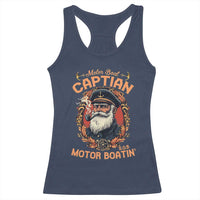 Funny Motor Boat Captain Racerback Tank Top Pontoon SOB Motor Boating Vintage