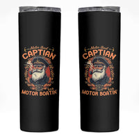 Funny Motor Boat Captain Skinny Tumbler Pontoon SOB Motor Boating Vintage