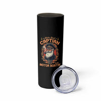 Funny Motor Boat Captain Skinny Tumbler Pontoon SOB Motor Boating Vintage