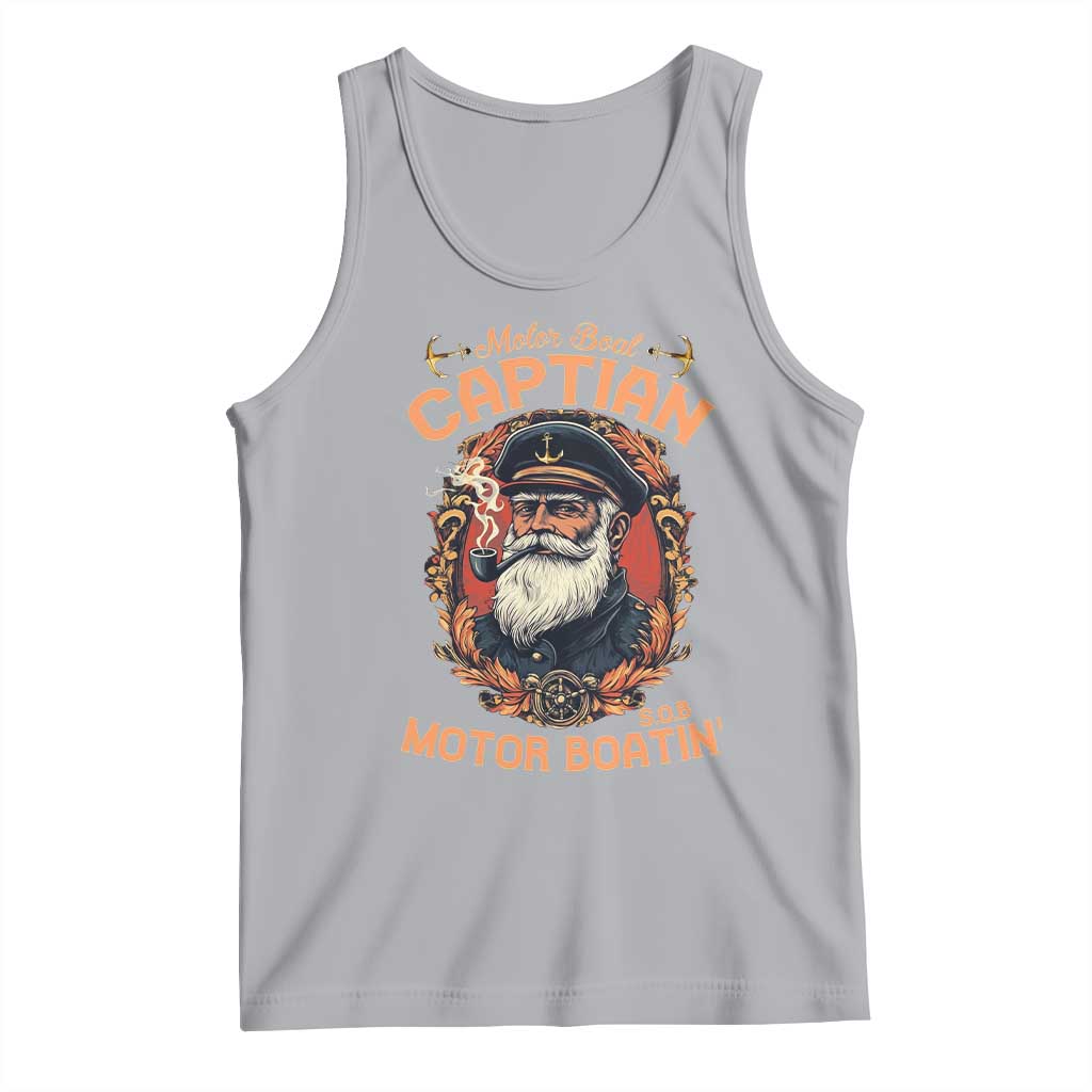 Funny Motor Boat Captain Tank Top Pontoon SOB Motor Boating Vintage