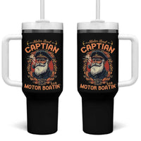 Funny Motor Boat Captain Tumbler With Handle Pontoon SOB Motor Boating Vintage