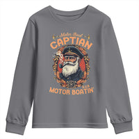 Funny Motor Boat Captain Youth Sweatshirt Pontoon SOB Motor Boating Vintage