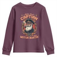 Funny Motor Boat Captain Youth Sweatshirt Pontoon SOB Motor Boating Vintage
