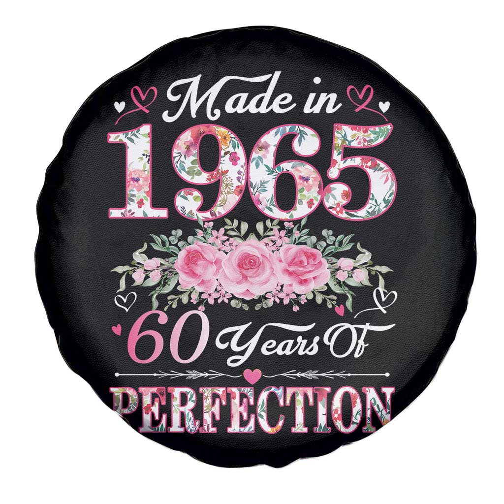 Happy 60th Birthday Floral Spare Tire Cover Made In 1965 60 Years of Perfection TS02