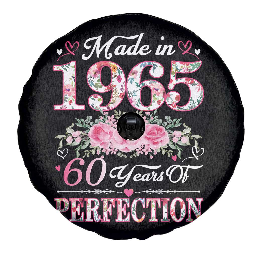 Happy 60th Birthday Floral Spare Tire Cover Made In 1965 60 Years of Perfection TS02
