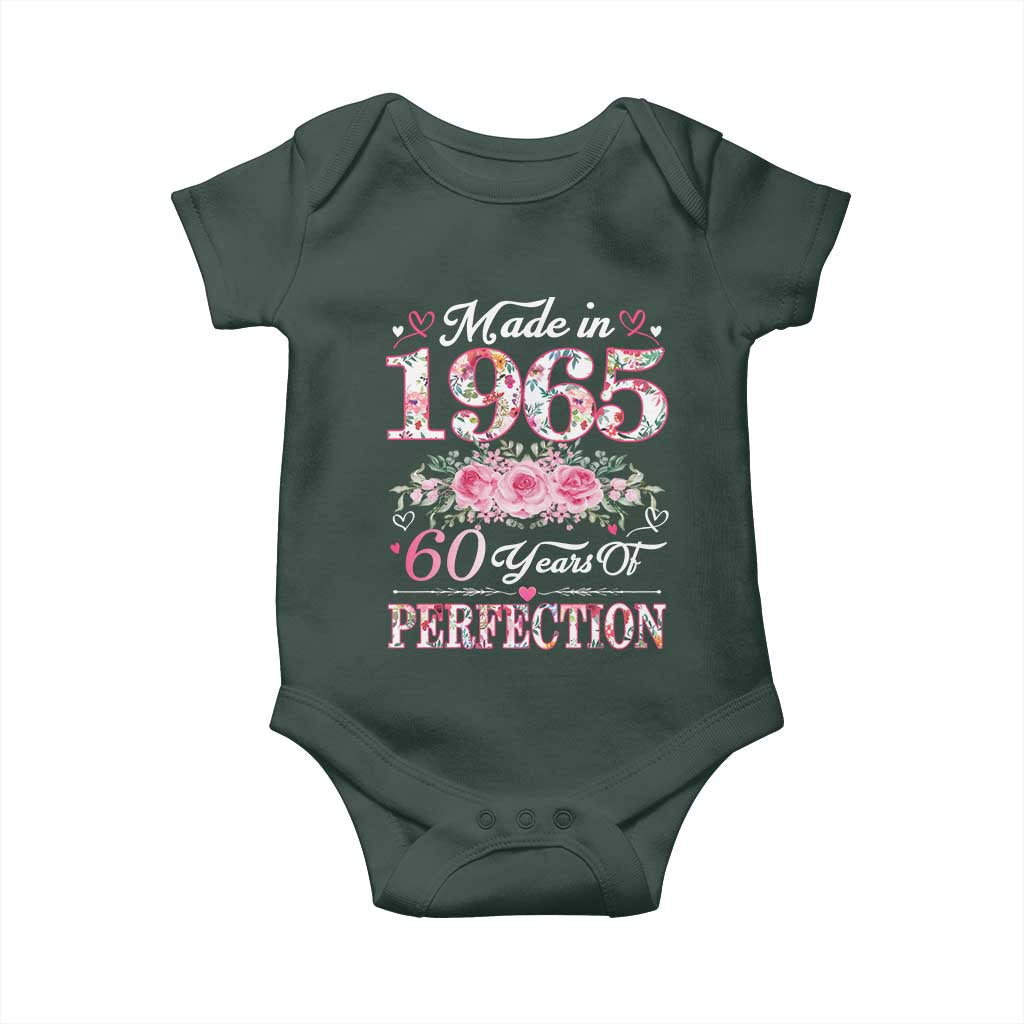 Happy 60th Birthday Floral T Shirt Made In 1965 60 Years of Perfection TS02