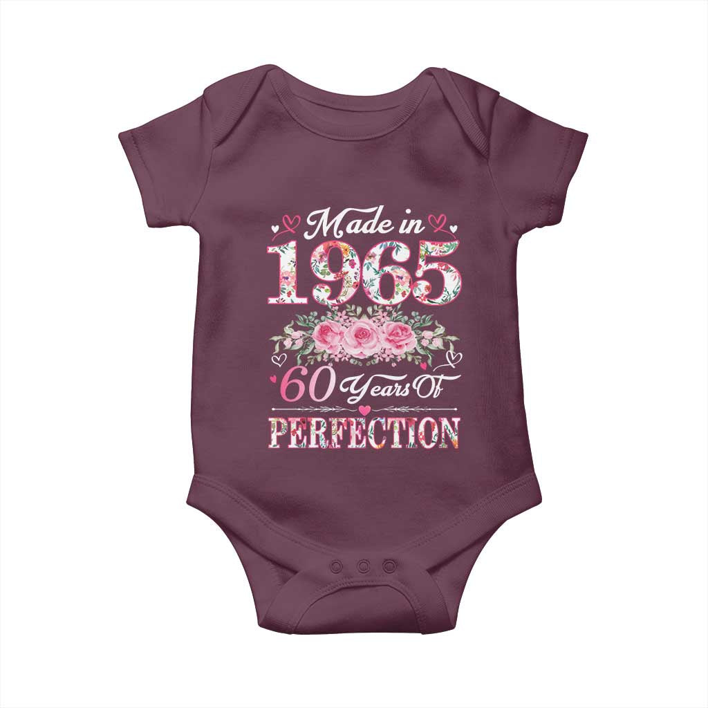 Happy 60th Birthday Floral T Shirt Made In 1965 60 Years of Perfection TS02