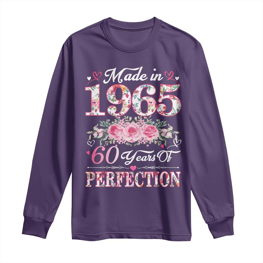 Happy 60th Birthday Floral Long Sleeve Shirt Made In 1965 60 Years of Perfection TS02