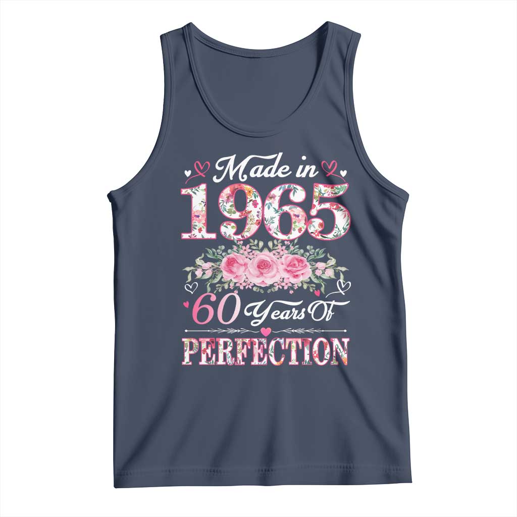 Happy 60th Birthday Floral Tank Top Made In 1965 60 Years of Perfection TS02