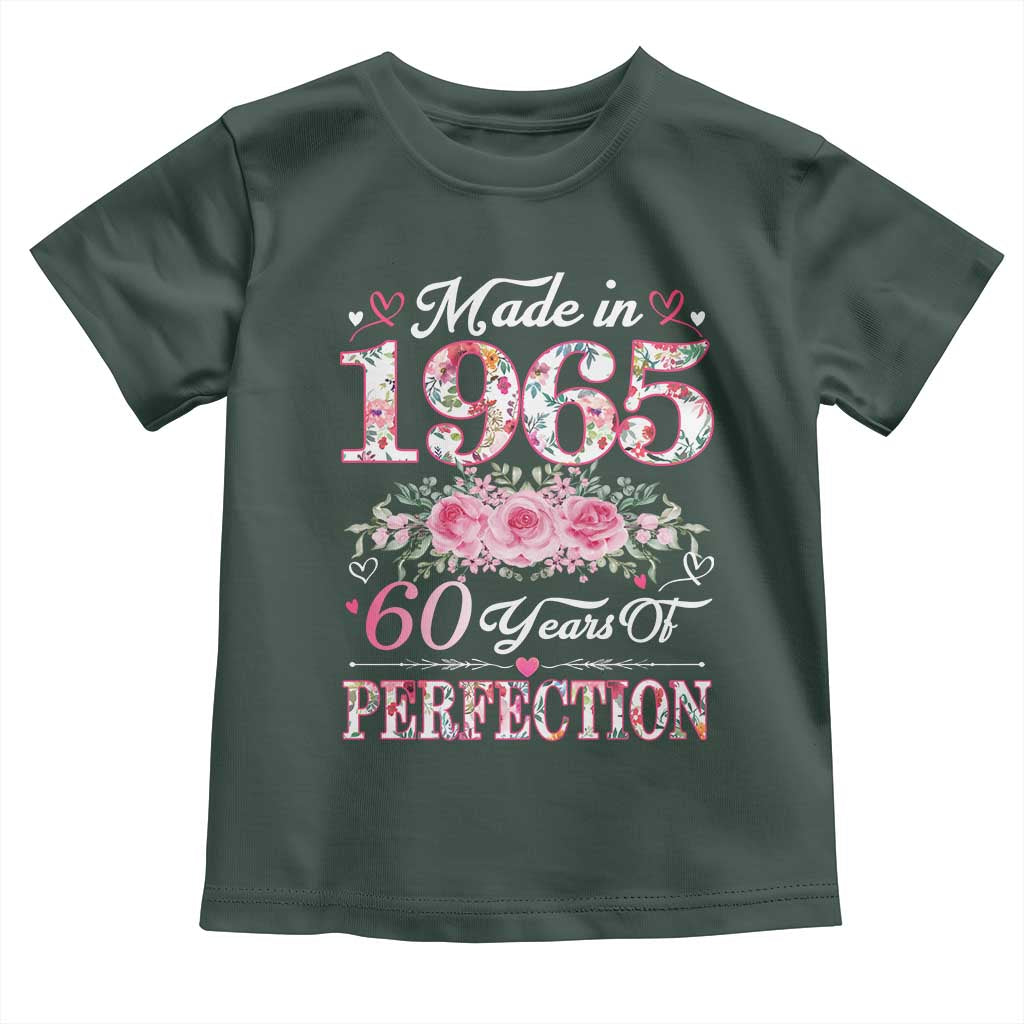 Happy 60th Birthday Floral Toddler T Shirt Made In 1965 60 Years of Perfection TS02