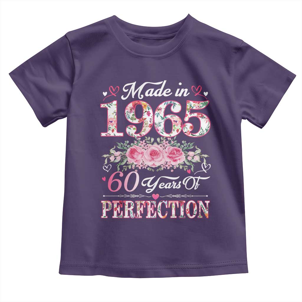 Happy 60th Birthday Floral T Shirt For Women Made In 1965 60 Years of Perfection TS02