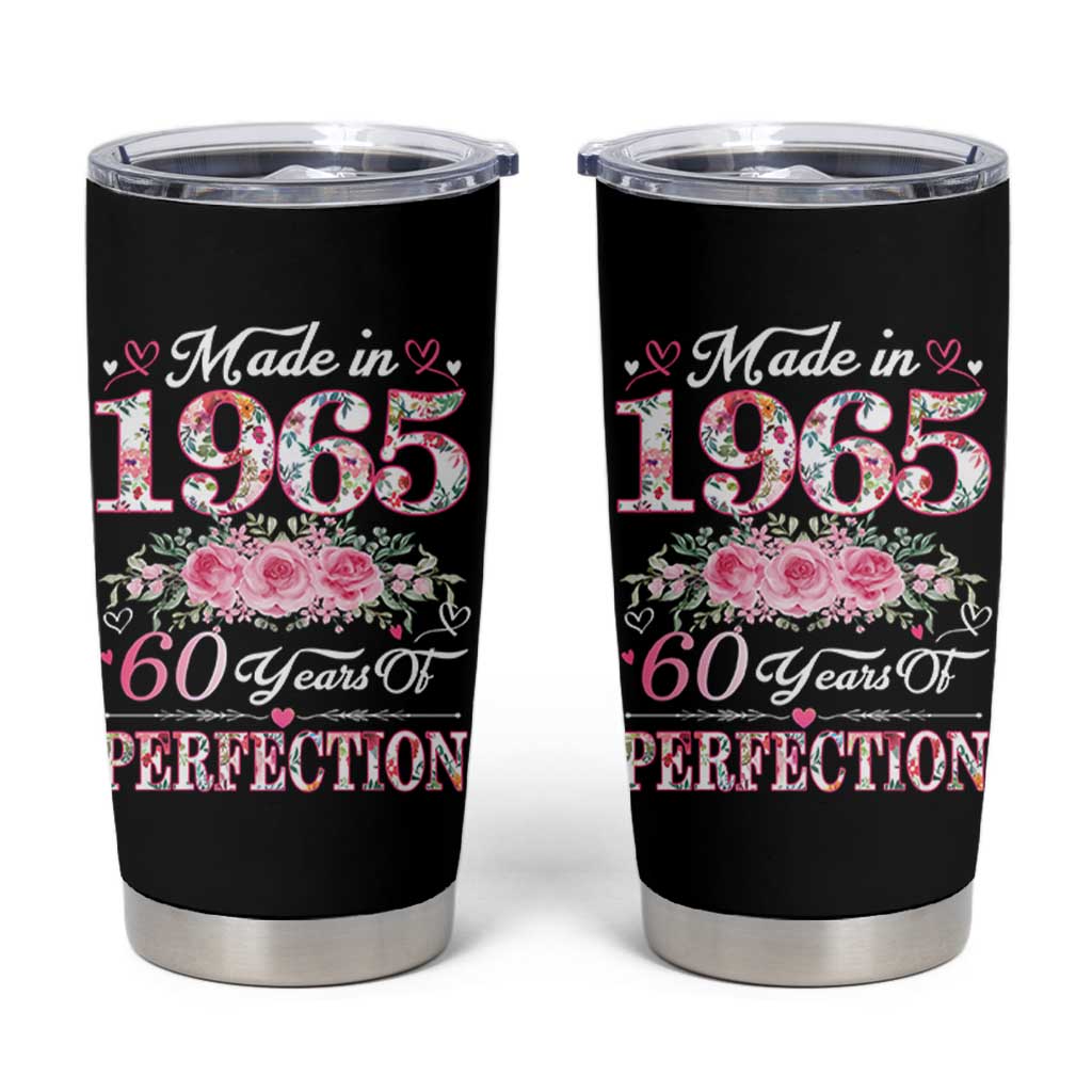 Happy 60th Birthday Floral Tumbler Cup Made In 1965 60 Years of Perfection TS02