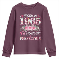 Happy 60th Birthday Floral Youth Sweatshirt Made In 1965 60 Years of Perfection TS02