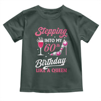 Stepping Into My 60th Birthday Toddler T Shirt Like A Queen Pink Wine Glass