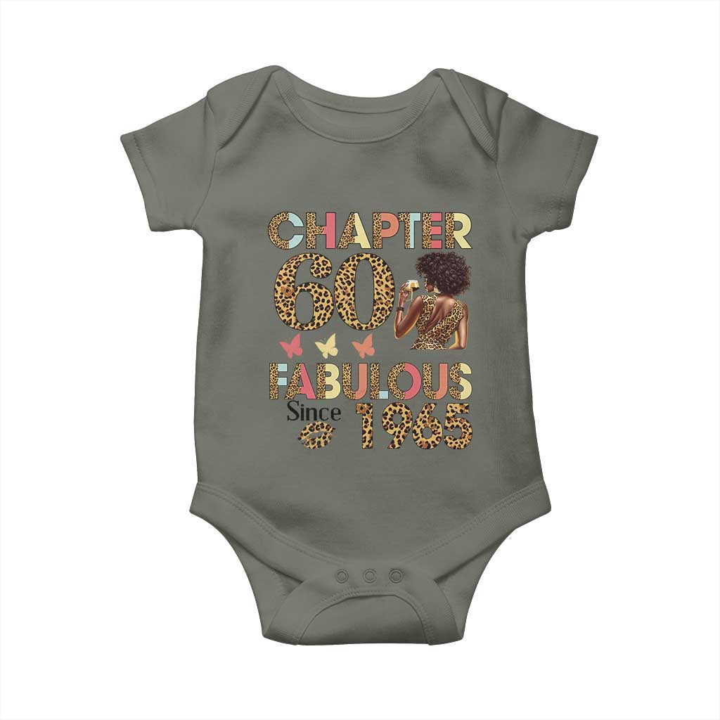 Chapter 60 Fabulous Leopard Baby Onesie Since 1965 60Th Birthday Gift For Women
