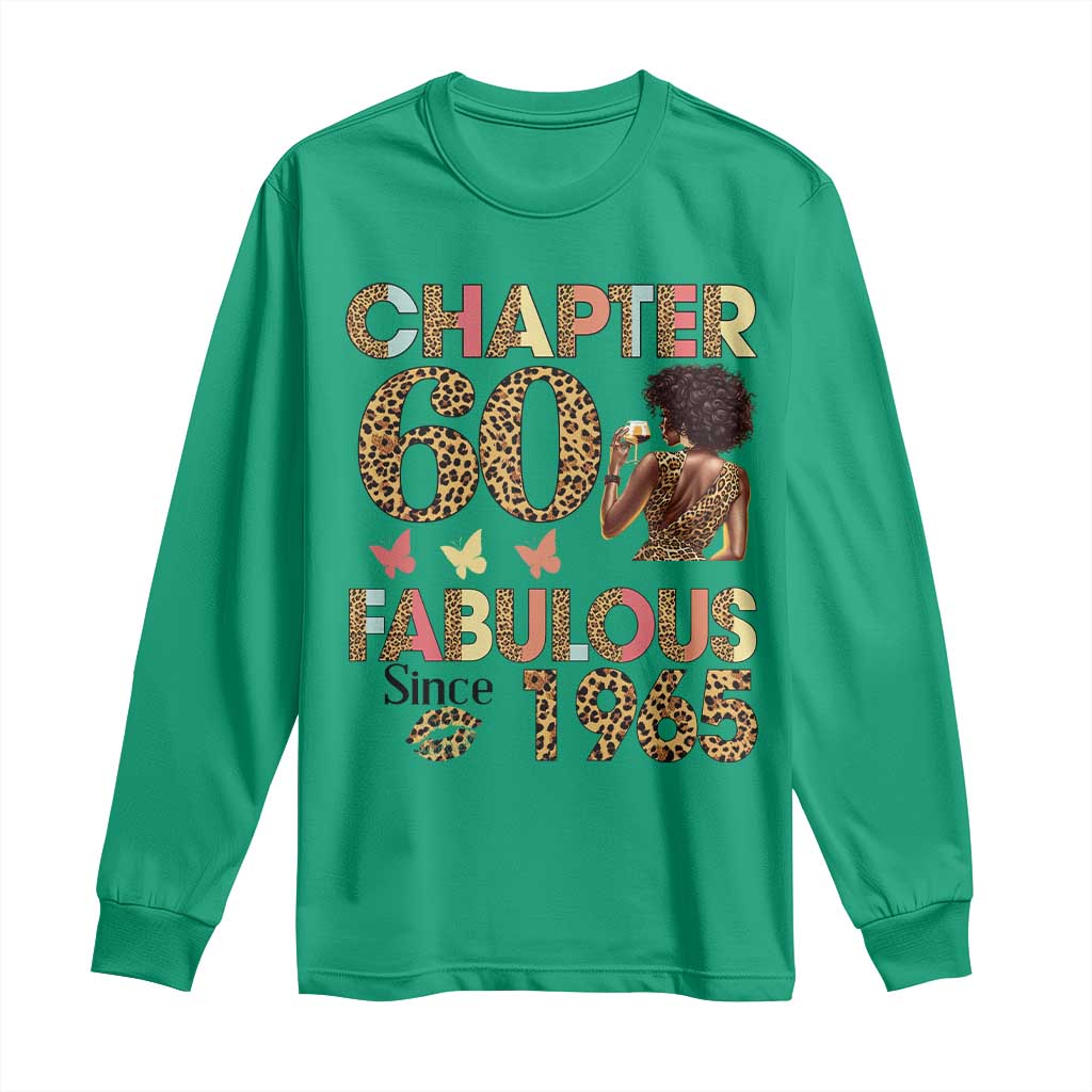 Chapter 60 Fabulous Leopard Long Sleeve Shirt Since 1965 60Th Birthday Gift For Women