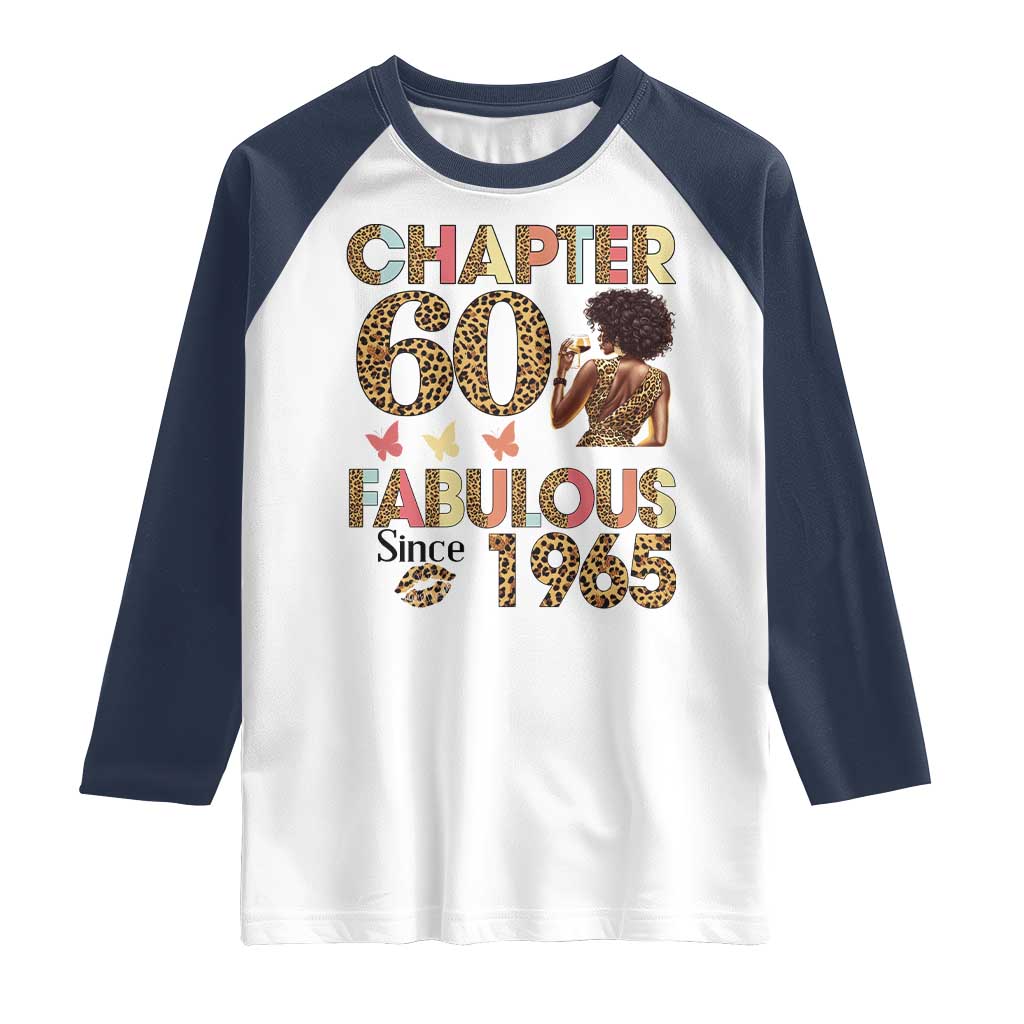 Chapter 60 Fabulous Leopard Raglan Shirt Since 1965 60Th Birthday Gift For Women