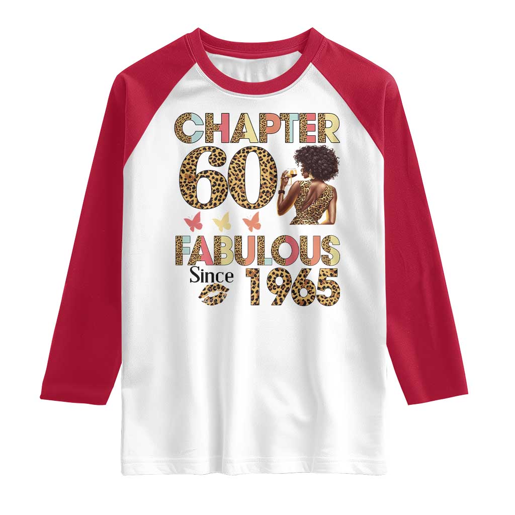 Chapter 60 Fabulous Leopard Raglan Shirt Since 1965 60Th Birthday Gift For Women
