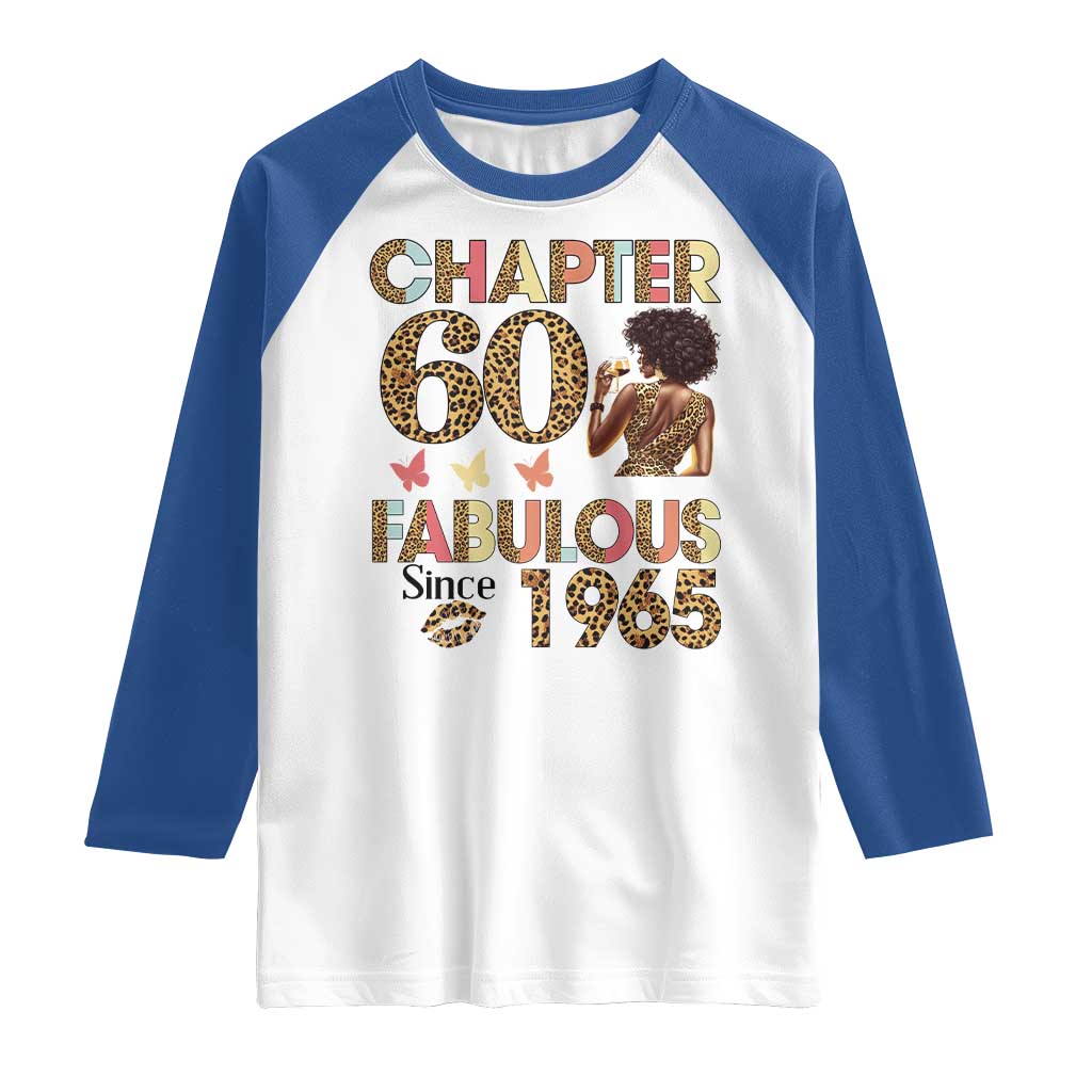 Chapter 60 Fabulous Leopard Raglan Shirt Since 1965 60Th Birthday Gift For Women