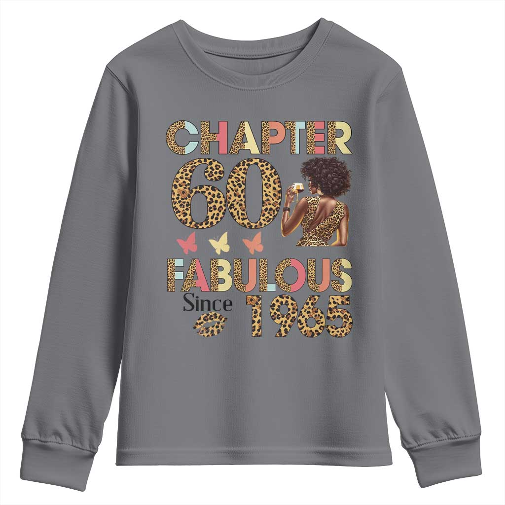 Chapter 60 Fabulous Leopard Youth Sweatshirt Since 1965 60Th Birthday Gift For Women