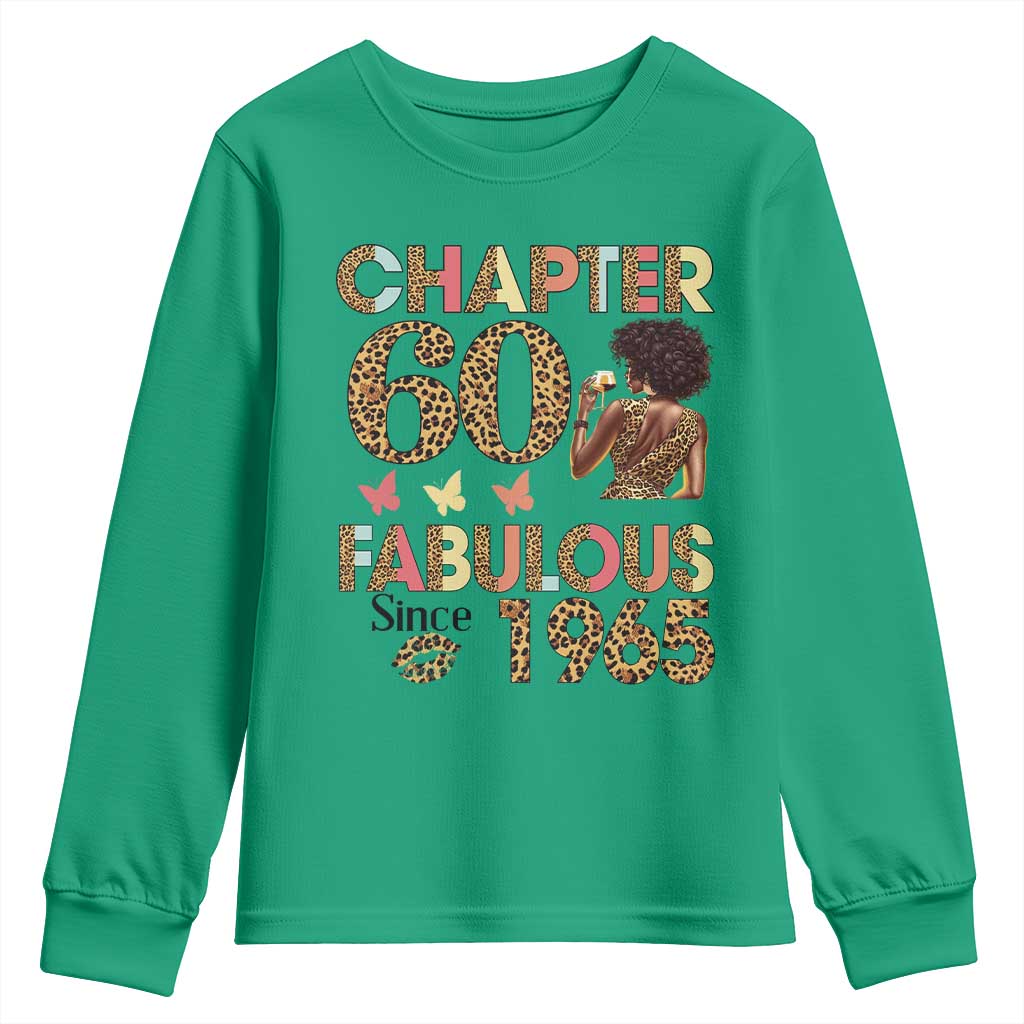 Chapter 60 Fabulous Leopard Youth Sweatshirt Since 1965 60Th Birthday Gift For Women