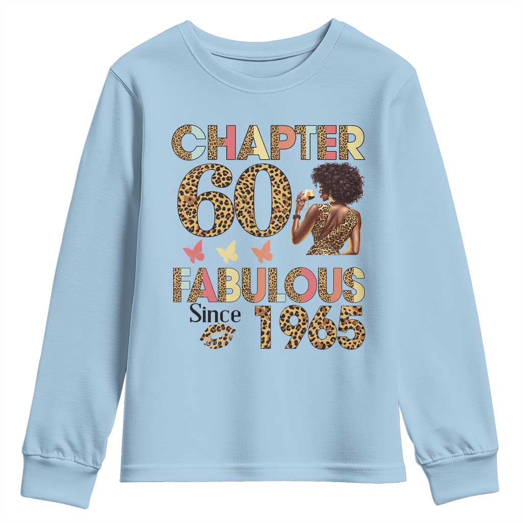 Chapter 60 Fabulous Leopard Youth Sweatshirt Since 1965 60Th Birthday Gift For Women