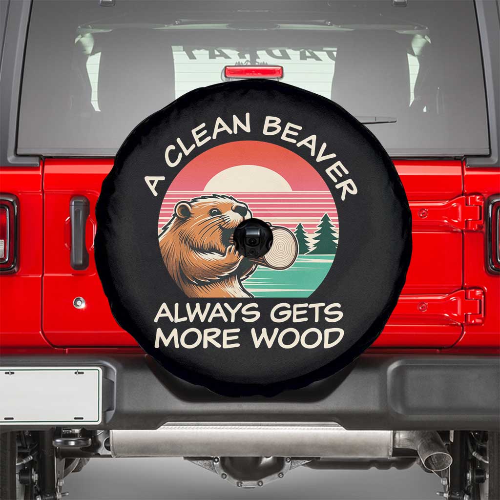 Funny Beaver Joke Spare Tire Cover A Clean Beaver Always Gets More Wood Adult Humor