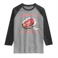 Moister Than An Oyster Funny Offensive Raglan Shirt Inappropriate Adult Humor - Wonder Print Shop