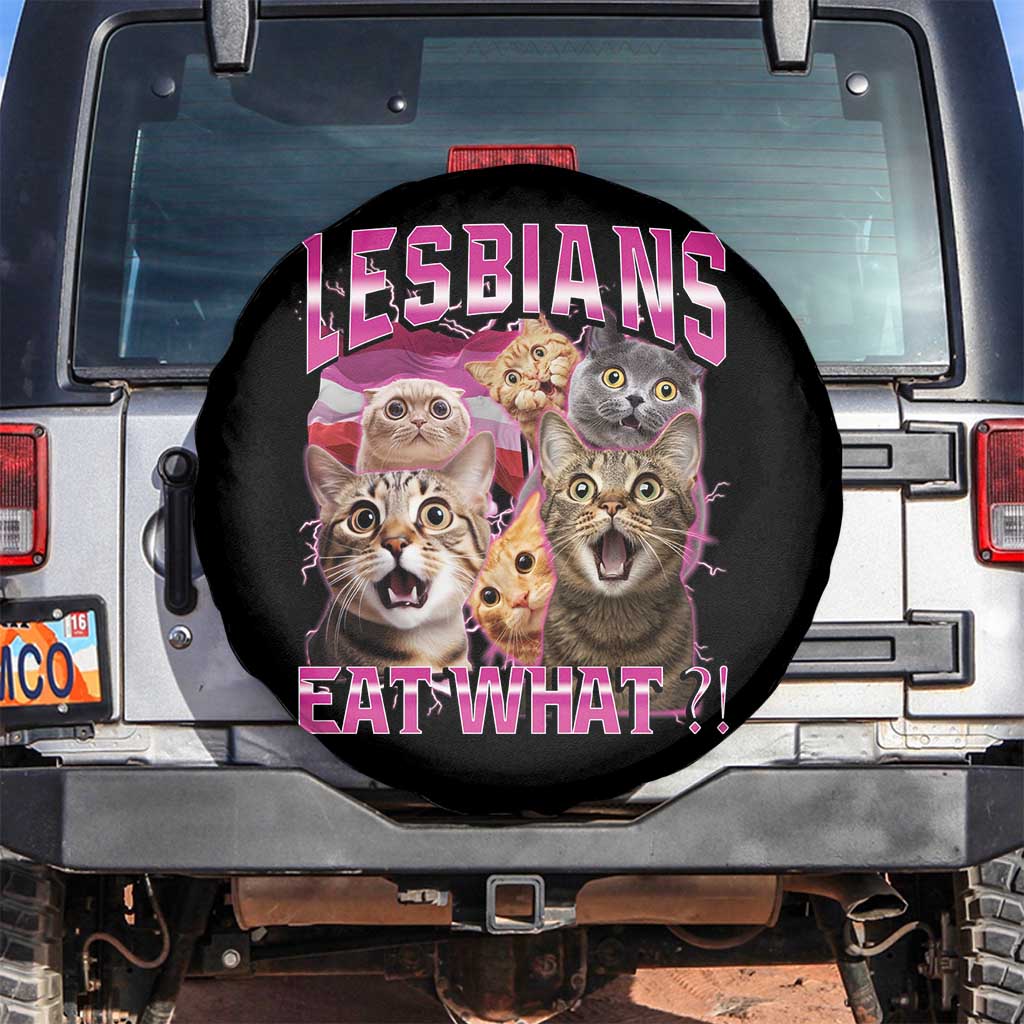 Lesbians Eat What Spare Tire Cover Funny LGBTQ+ Pride Cats Meme Feline Lover Bootleg