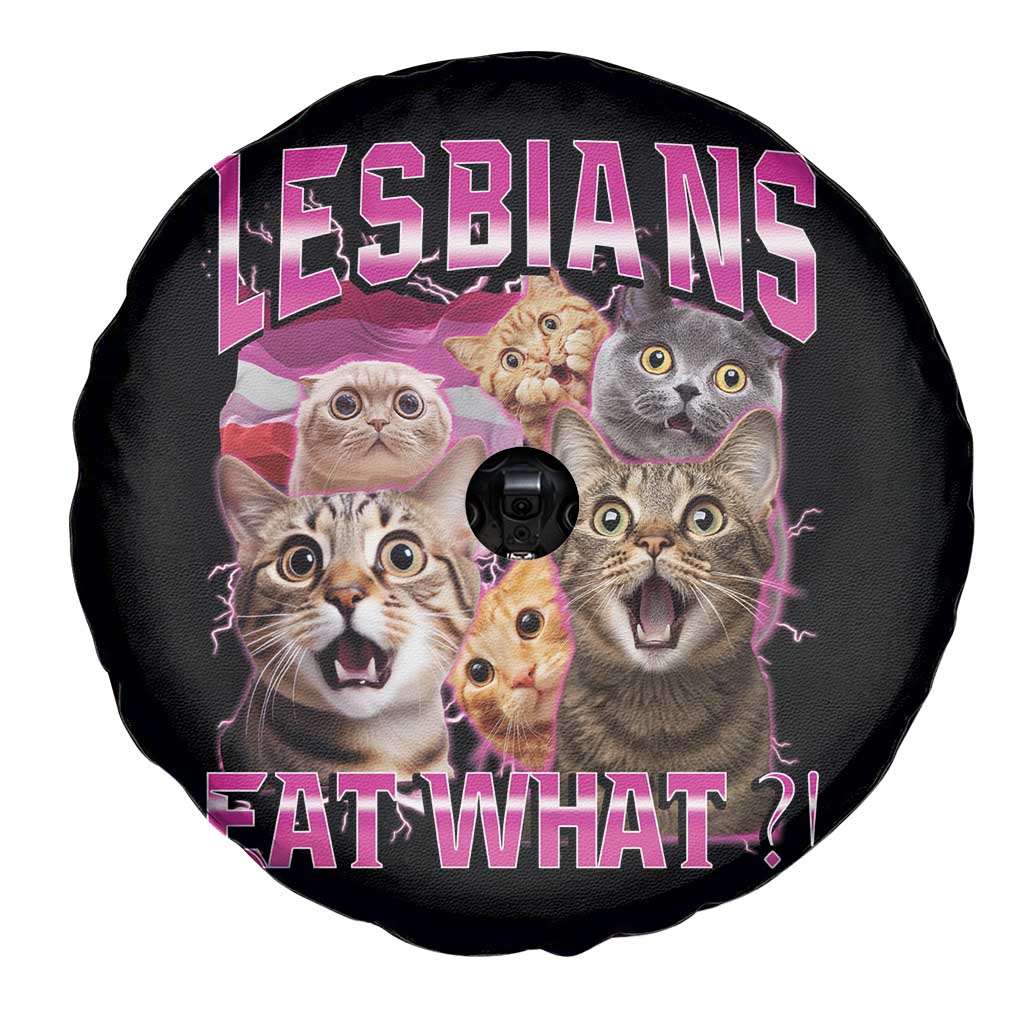 Lesbians Eat What Spare Tire Cover Funny LGBTQ+ Pride Cats Meme Feline Lover Bootleg