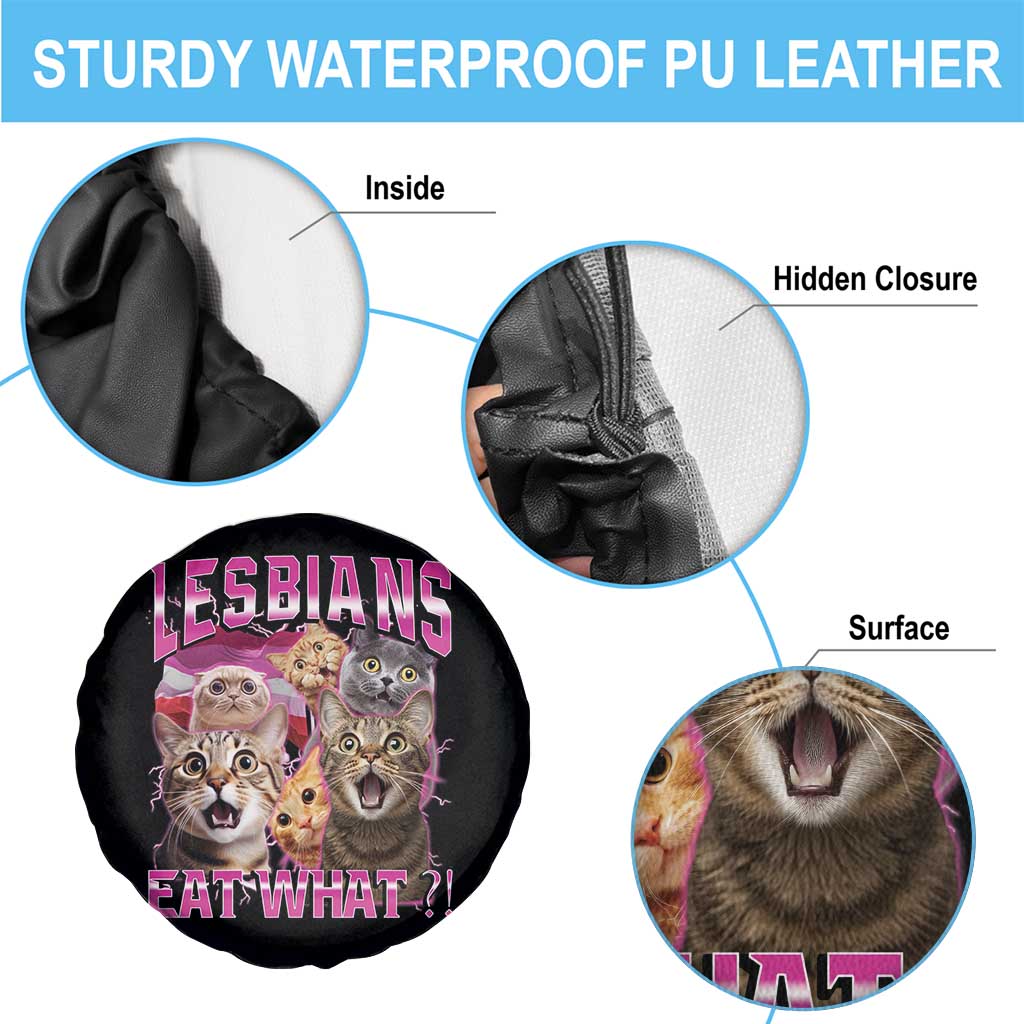 Lesbians Eat What Spare Tire Cover Funny LGBTQ+ Pride Cats Meme Feline Lover Bootleg