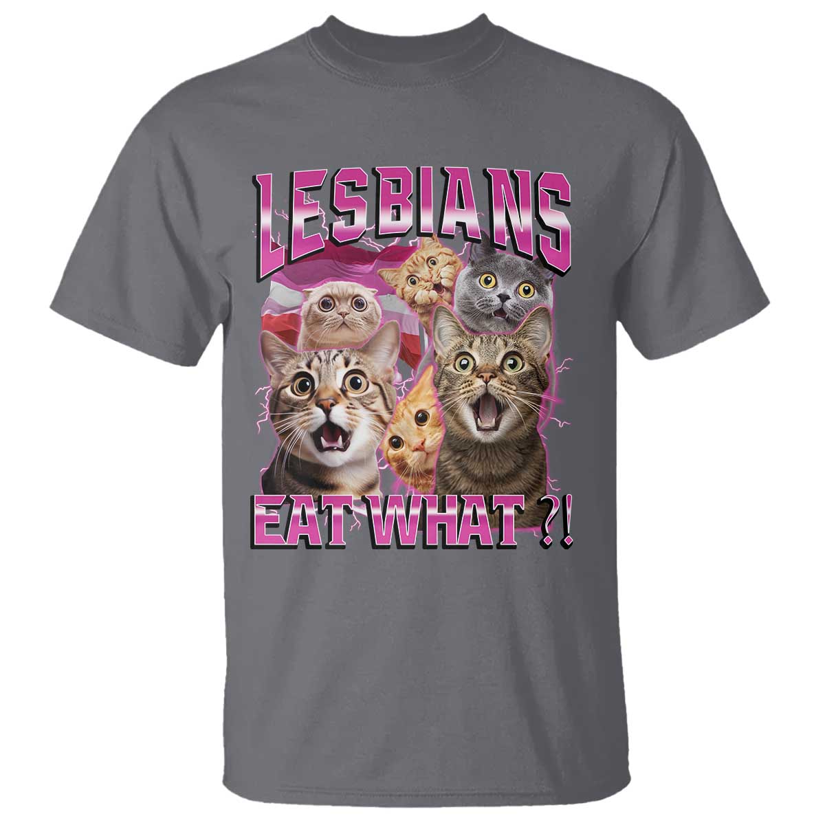 Lesbians Eat What T Shirt Funny LGBTQ+ Pride Cats Meme Feline Lover Bootleg