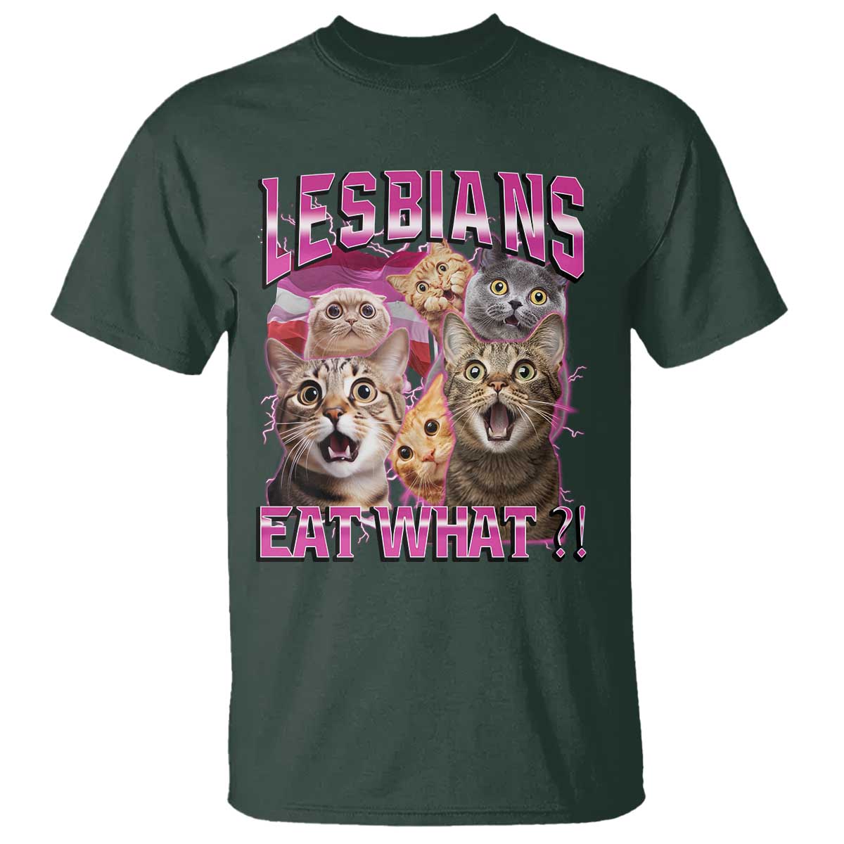 Lesbians Eat What T Shirt Funny LGBTQ+ Pride Cats Meme Feline Lover Bootleg