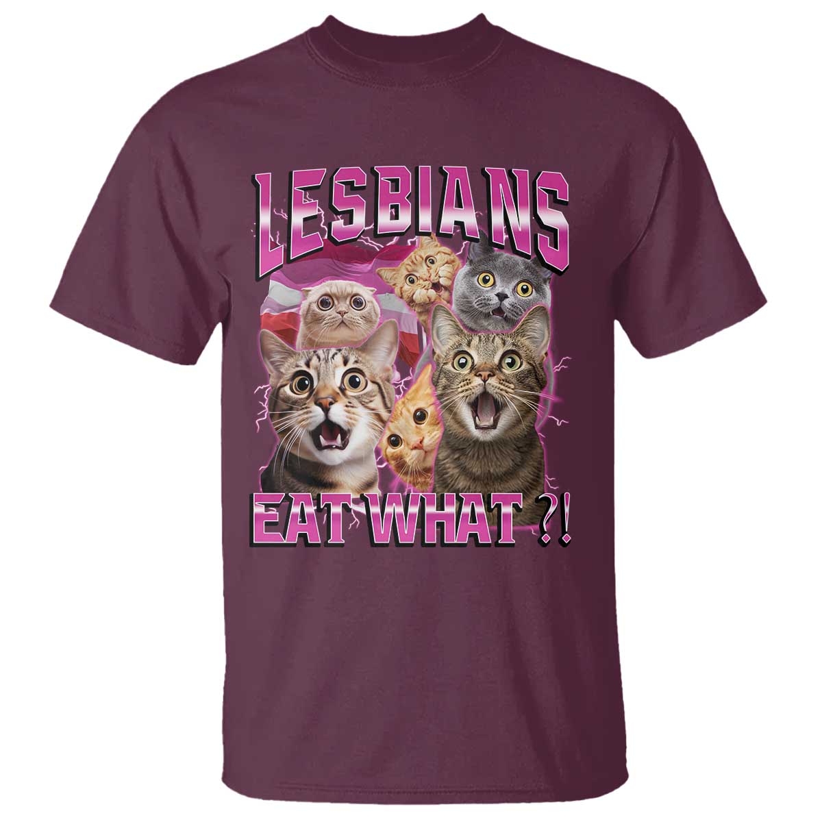 Lesbians Eat What T Shirt Funny LGBTQ+ Pride Cats Meme Feline Lover Bootleg