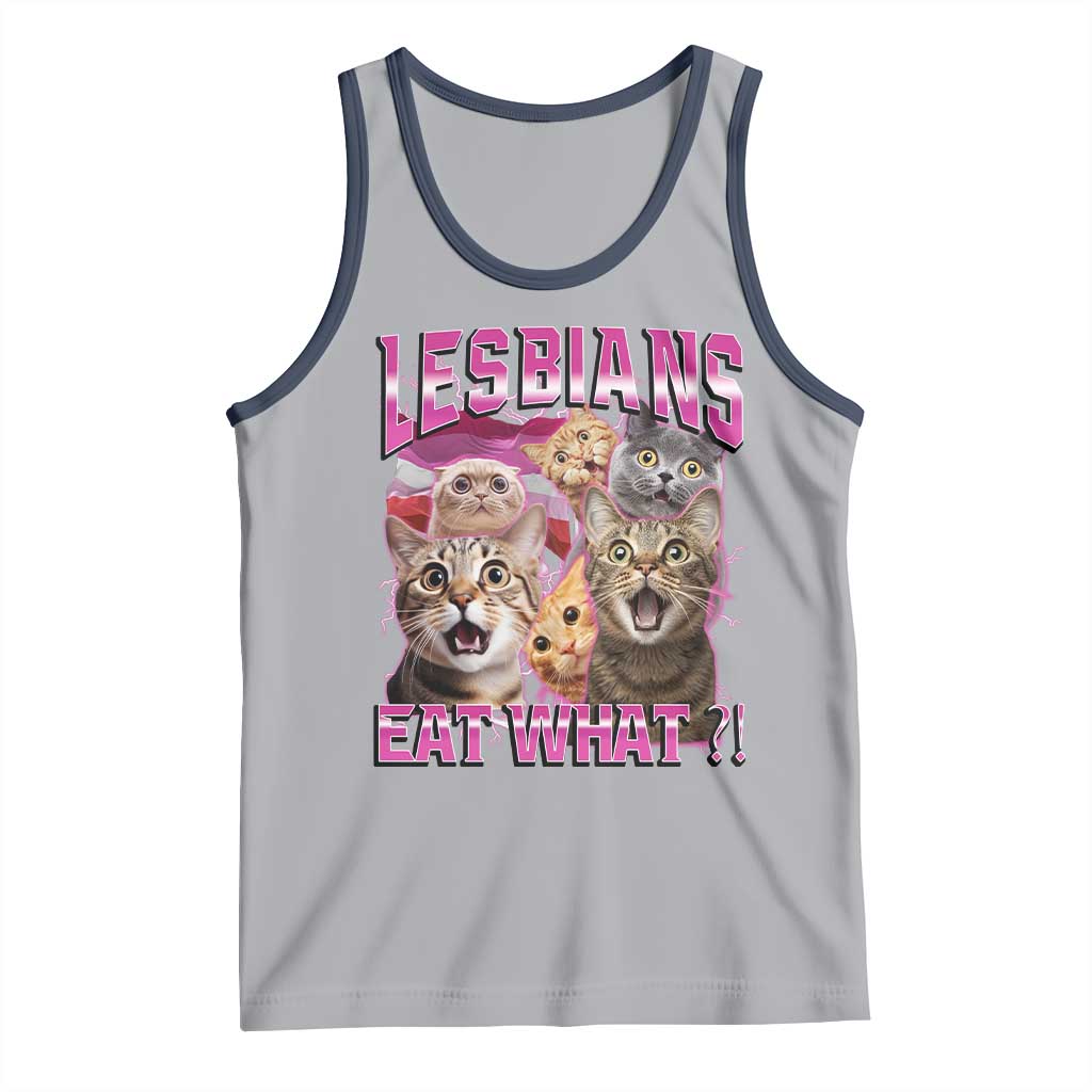 Lesbians Eat What Tank Top Funny LGBTQ+ Pride Cats Meme Feline Lover Bootleg