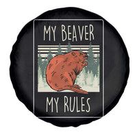 My Beaver My Rules Spare Tire Cover Funny Beaver  Outdoor Nature Lover
