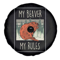 My Beaver My Rules Spare Tire Cover Funny Beaver  Outdoor Nature Lover