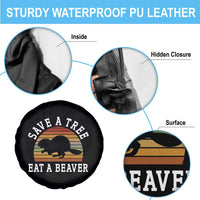 Save A Tree Eat A Beaver Spare Tire Cover Funny Ironic Beaver