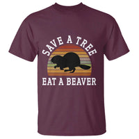 Save A Tree Eat A Beaver T Shirt Funny Ironic Beaver
