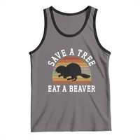 Save A Tree Eat A Beaver Tank Top Funny Ironic Beaver